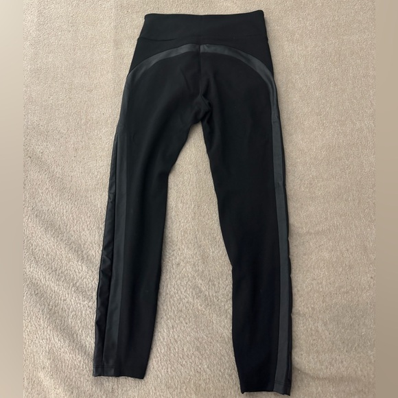 Athleta Sienna Women Black Side Stripe Ponte Pants Moto Leggings Size 4P - Picture 5 of 10